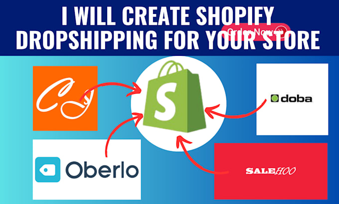 Gig Preview - Creat shopify dropshipping website store via cj dropshipping doba salehoo oberlo