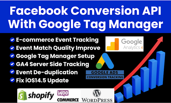 Gig Preview - Fix or setup meta pixel facebook conversion API with GTM for ecommerce tracking