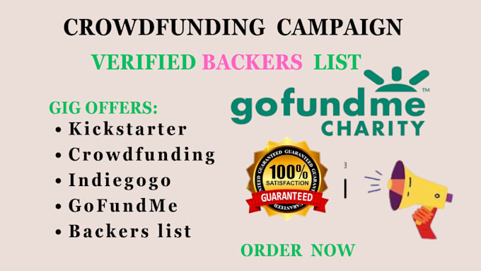 Gig Preview - Generate an active and verified backers list to your kickstarter gofundme ulule