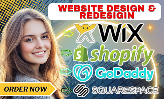 Bestseller - wix website design godaddy squarespace website design shopify website redesign