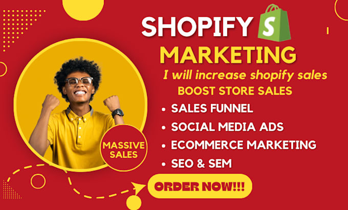 Gig Preview - Increase shopify sales, shopify store marketing, ecommerce marketing manager