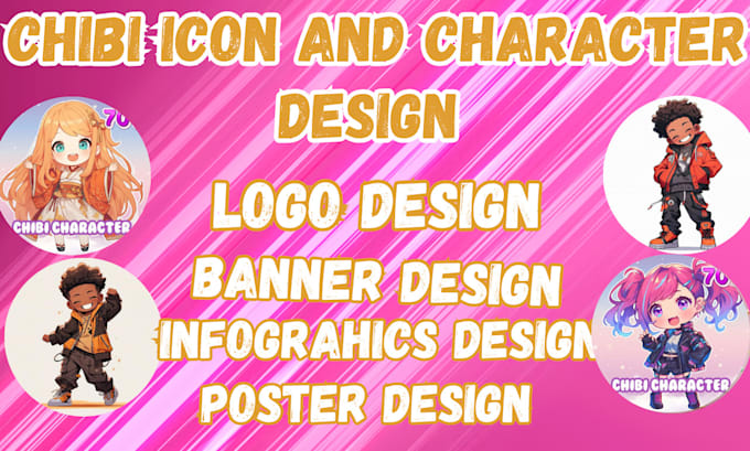 Gig Preview - Draw you a cute anime chibi character chibi icon design anime icon design