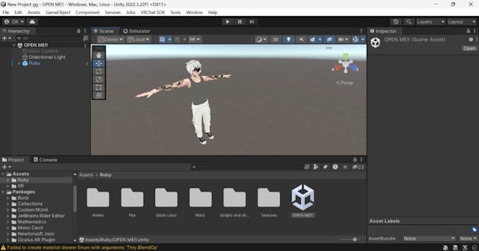 Gig Preview - Upload, edit and create vrchat avatar 3d model for vrchat pc or quest