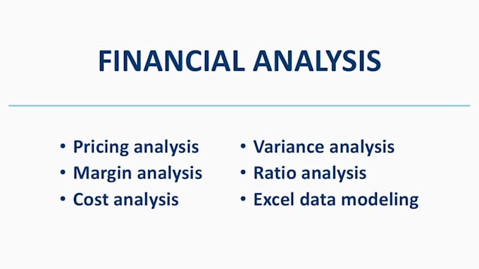 Gig Preview - Deliver pricing, margin, variance, ratio analysis and data modeling