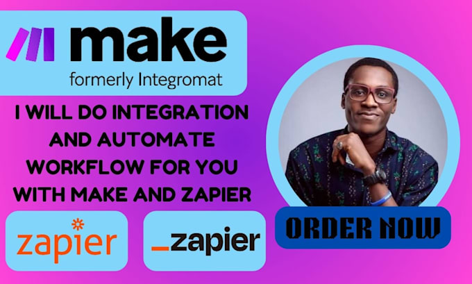 Gig Preview - Make com automation make automation made com zapier integromat