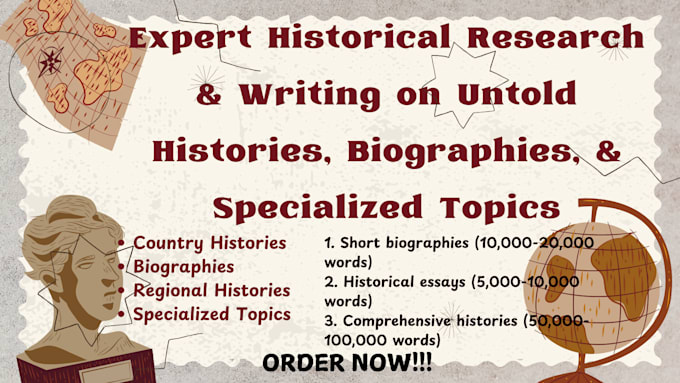 Gig Preview - Ghostwrite your country, regional histories, biographies ebooks