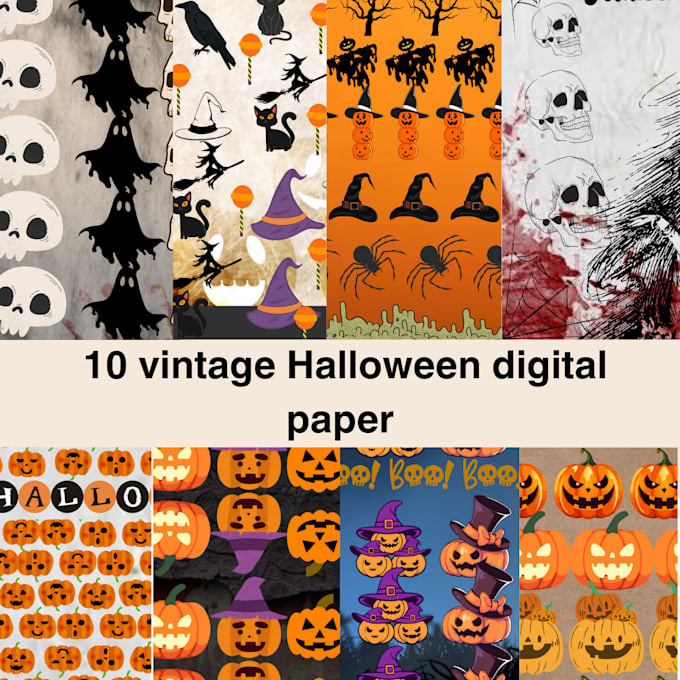 Gig Preview - Sell  halloween digital paper