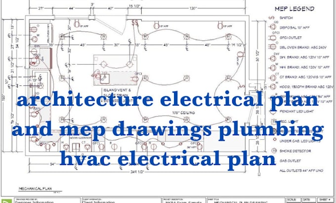 Gig Preview - Draw architecture electrical plan and mep drawings plumbing hvac electrical plan