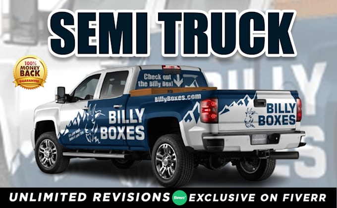 Gig Preview - Do professional box truck, semi truck, truck, bus wrap design