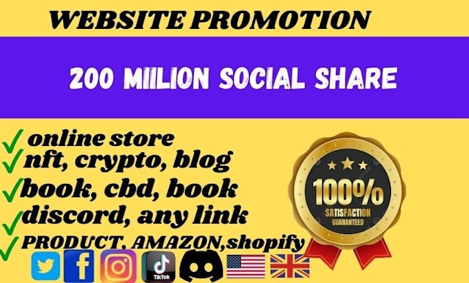 Gig Preview - Promote your business website amazon product book blog crypto coin any link