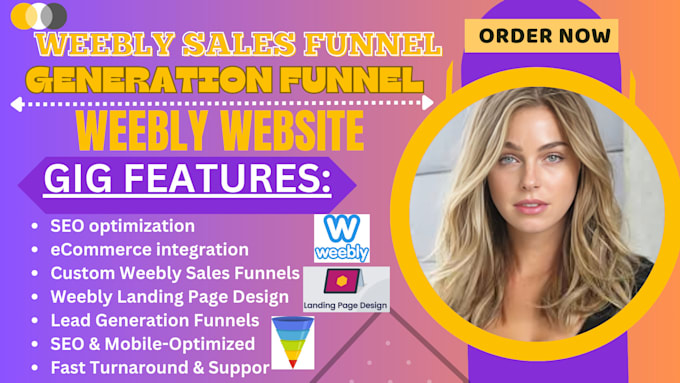 Gig Preview - Do weebly website sales funnels design landing page weebly design sales funnel