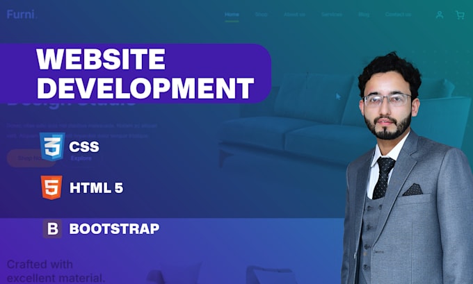 Gig Preview - Be your front end developer with html, CSS and bootstrap