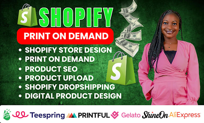 Bestseller - do shopify store design shopify dropshipping website shopify print on demand