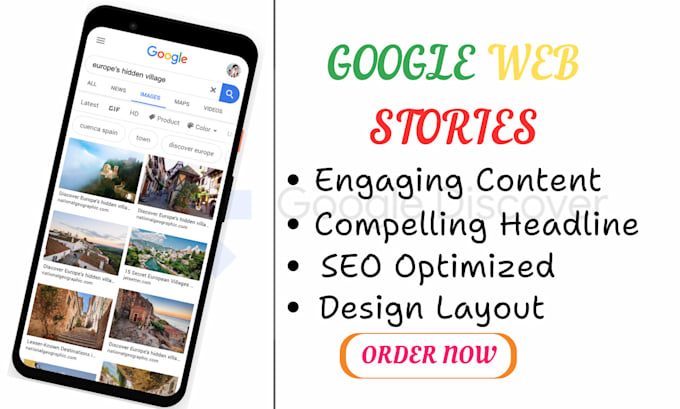 Gig Preview - Create google web stories that ranks on discover, get traffic from discover