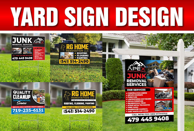 Gig Preview - Design custom yard signs for real estate, construction, pressure washing or any