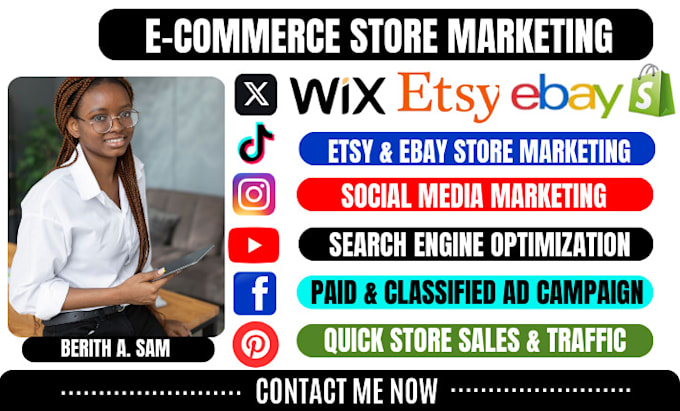 Gig Preview - Promote and advertise your ebay store wix etsy shopify marketing for quick sales