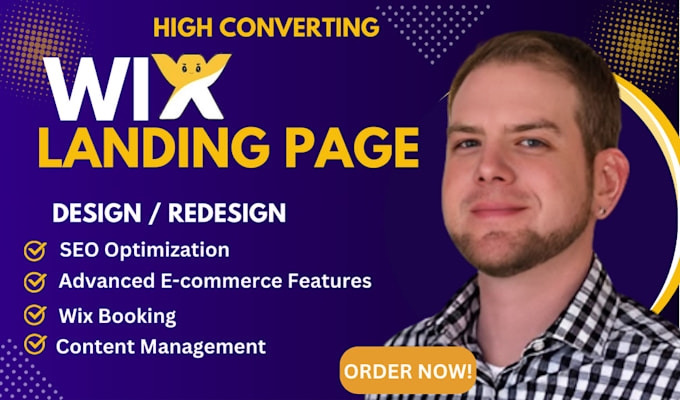 Gig Preview - Design  high converting  wix  landing page wix booking and SEO