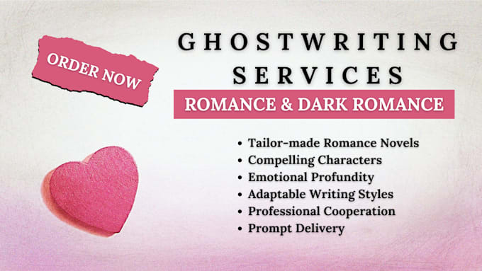 Gig Preview - Be your romance ghostwriter and dark romance story writer