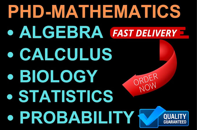 Gig Preview - Help you in math statistics algebra calculus biology english and assignment