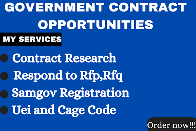 Gig Preview - Register samgov,respond to rfp rfq,research for government contract opportunit