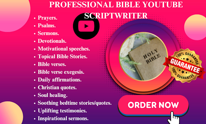 Gig Preview - Be your bible scriptwriter christian bible verse video