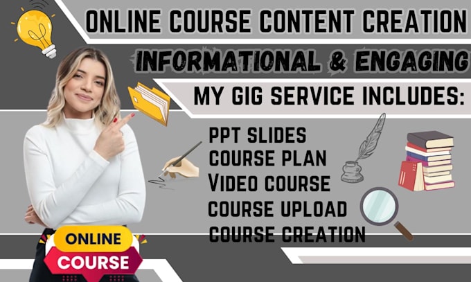 Gig Preview - Create your online course content do course curriculum training manual creation