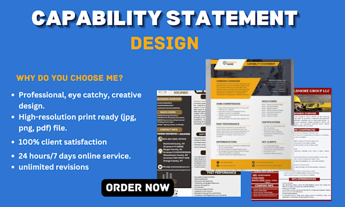 Gig Preview - Design government capability statement and capability statement