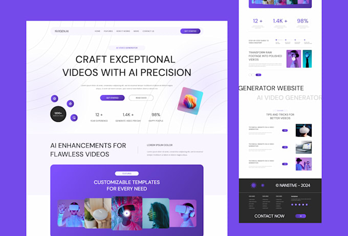 Gig Preview - Design professional website and landing page using figma