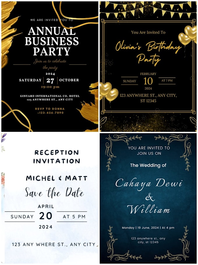 Gig Preview - Professionally design invitation cards for birthday, wedding, party and business