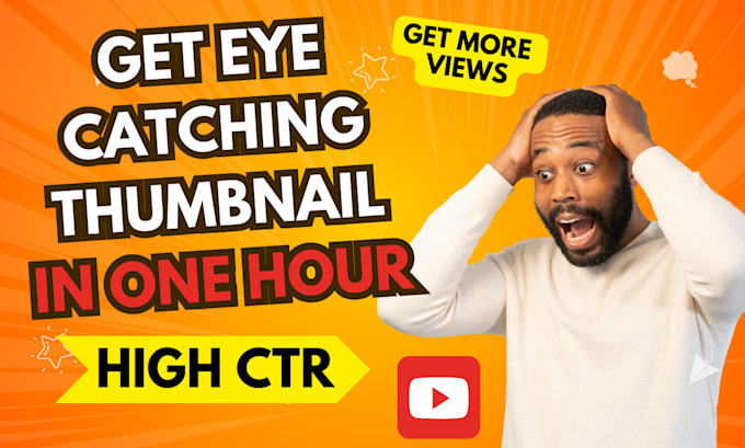 Gig Preview - Design attractive clickbait amazing youtube thumbnail in 1hr