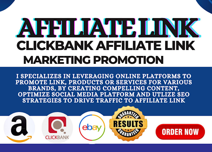 Gig Preview - Clickbank affiliate link promotion, temu affiliate link, affiliate marketing