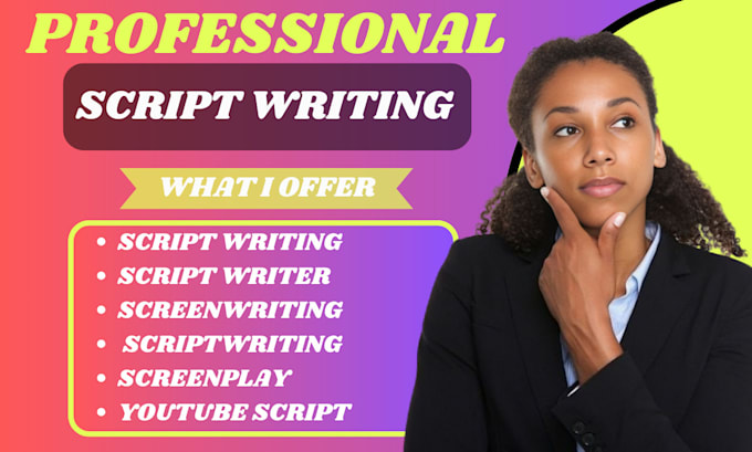 Gig Preview - Creative and professional video script writing for your youtube channel