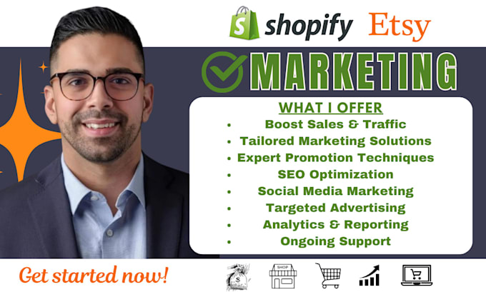 Gig Preview - Boost shopify traffic and sales etsy promotion and digital marketing services