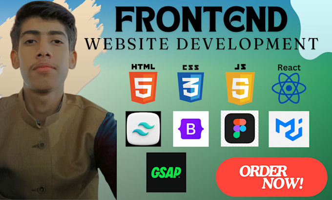 Gig Preview - Be your front end web developer using HTML,CSS, js and react