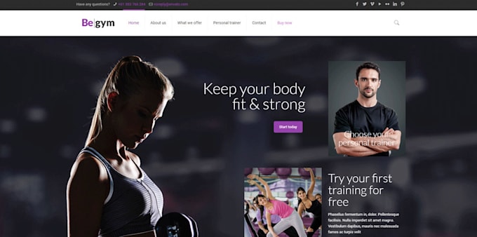 Gig Preview - Design a website for personal trainer, fitness trainer, coach, yoga, gym