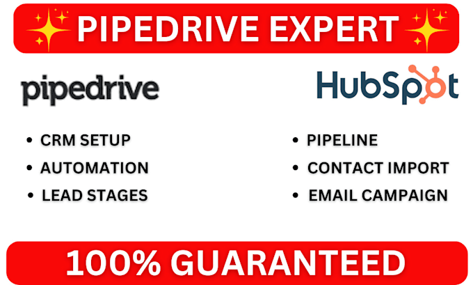 Gig Preview - Be your pipedrive hubspot pipeline deal lead stage workflow automation expert