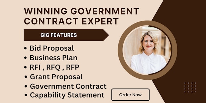 Gig Preview - Find rfp, write government contract bid proposal , rfi , rfq grant proposal