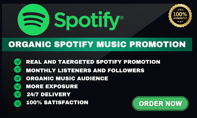 Gig Preview - Do organic spotify music promotion USA tiktok music promotion to boost audience