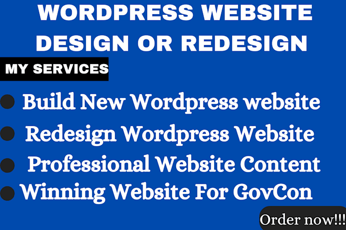 Gig Preview - Setup a responsive website for cleaning, construction, plumbing services govcon