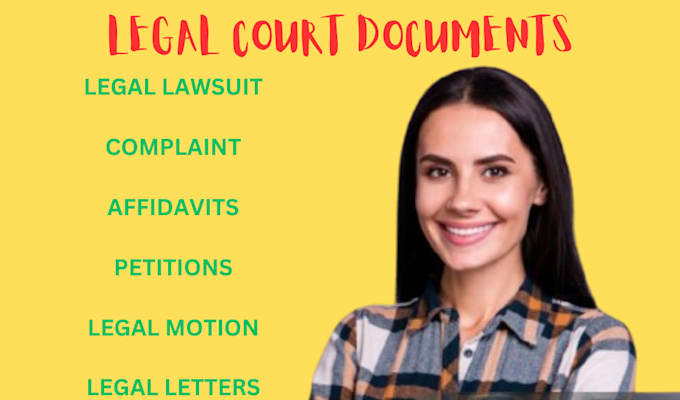 Gig Preview - Draft contracts, legal motions, lawsuits, legal complaints and legal letters