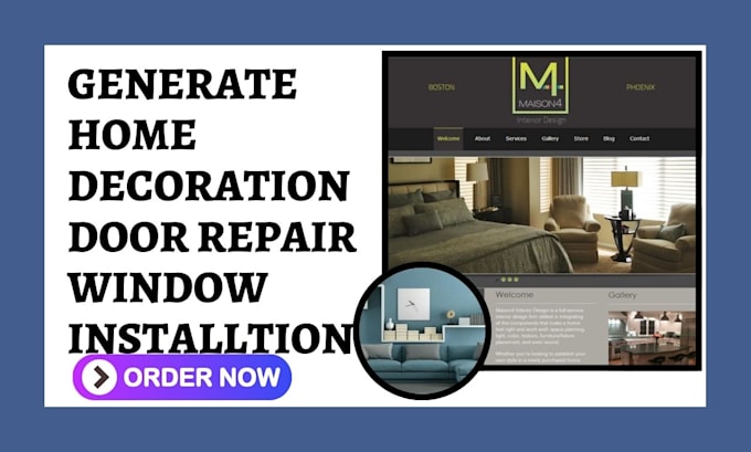 Gig Preview - Generate door repair leads window installation home decor painting landing page