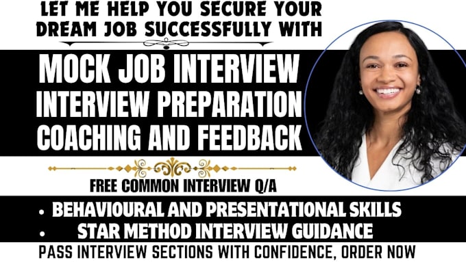 Gig Preview - Coach you for mock job interview, medical school interview practice and feedback