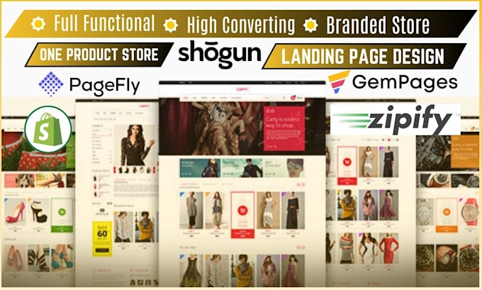 Gig Preview - Build shopify one product store landing page by pagefly, shogun, gempages, replo