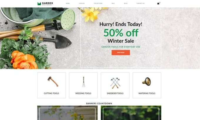 Gig Preview - Design gardening shopify store flower store plant dropshipping store gardening