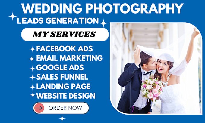 Gig Preview - Generate wedding photography leads event planning videography lead generation