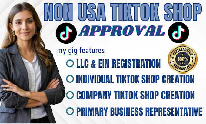 Gig Preview - Create usa tiktok shop setup usa tiktok shop manage usa tiktok shop non resident