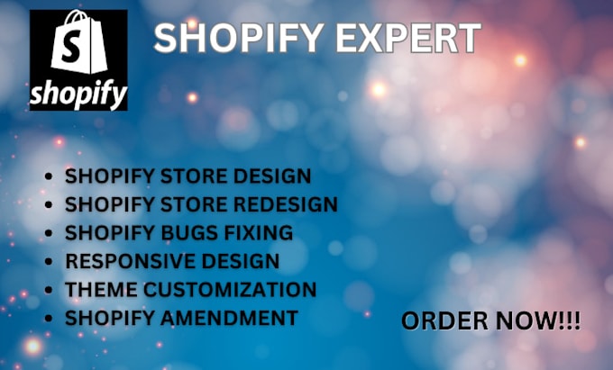 Gig Preview - Design, redesign your shopify store and error fixing theme customization