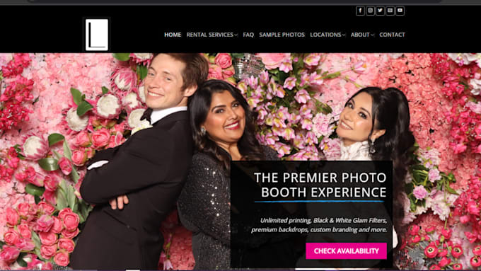 Gig Preview - Design photobooth, party rental website, photo booth website with online booking