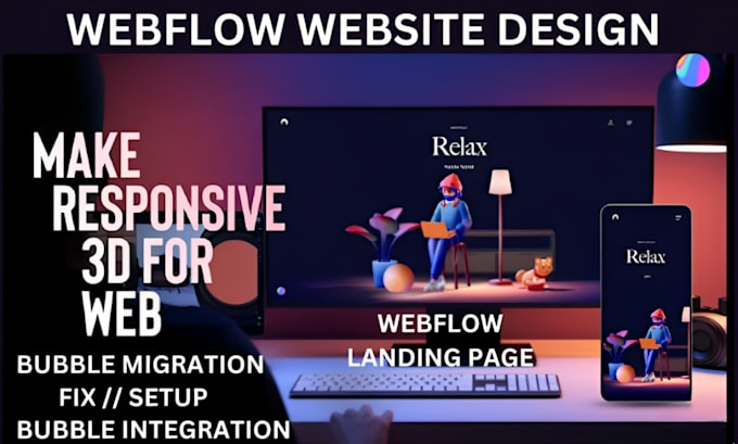 Gig Preview - Setup fix migrate bubble integration webflow website landing page design redesig