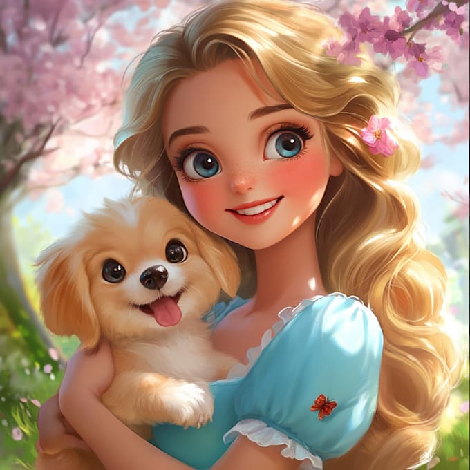 Bestseller - draw you a beautiful portrait for your loved ones in disney cartoon